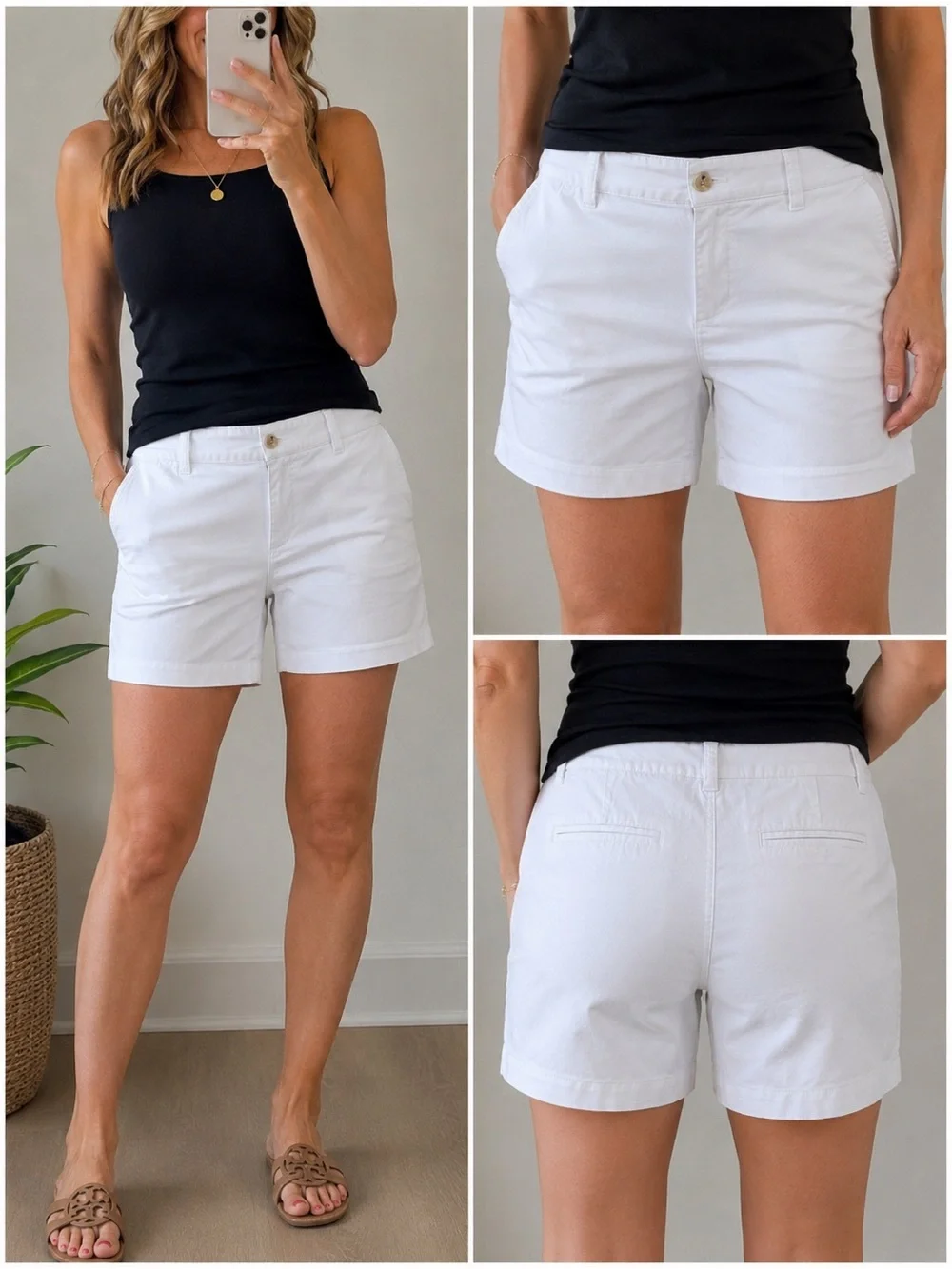 J.Crew Women’s White Cotton Chino Shorts Size 12 Classic Casual